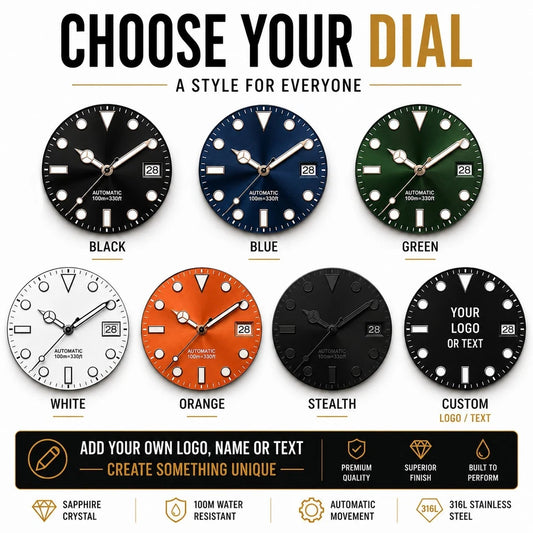 Custom Automatic Dive Watch Build Your Own NH35 / Miyota Sapphire 100M UK Seller