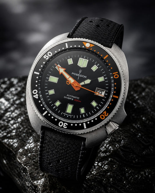 NH35 Automatic Dive Watch Mens 200m Sapphire Black Orange Lume Steel Diver UK  0