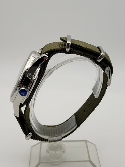Automatic Pilot Watch 1963 Power Reserve Date Sapphire Military Strap Style7