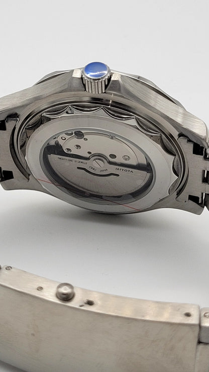 Blue Automatic Divers Watch Miyota Movement Sapphire 100M Steel Ceramic UK Sell15