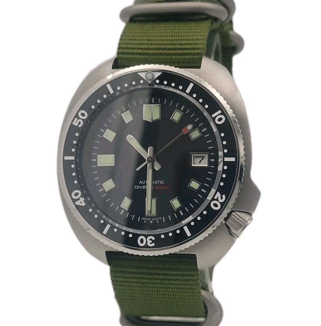 NH35 Automatic Divers Watch 200m Stainless Steel Black Dial UK Seller Ceramic 1