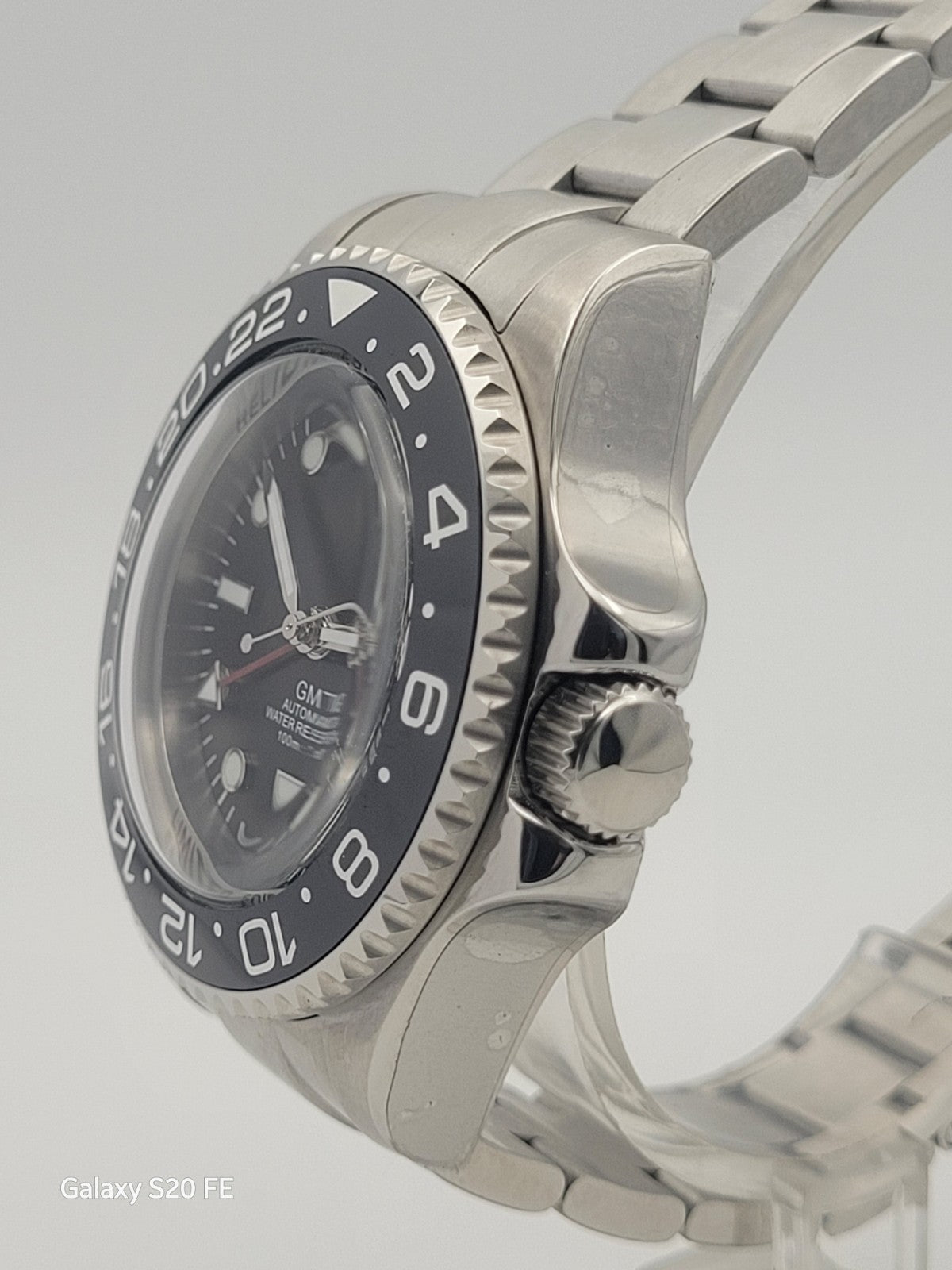 Men's Custom 43mm Black Divers Watch NH34 Seiko TMI Automatic Movt 100m GMT .3