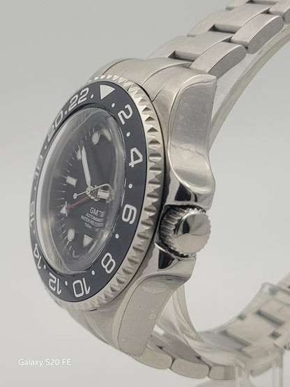 Men's Custom 43mm Black Divers Watch NH34 Seiko TMI Automatic Movt 100m GMT .3