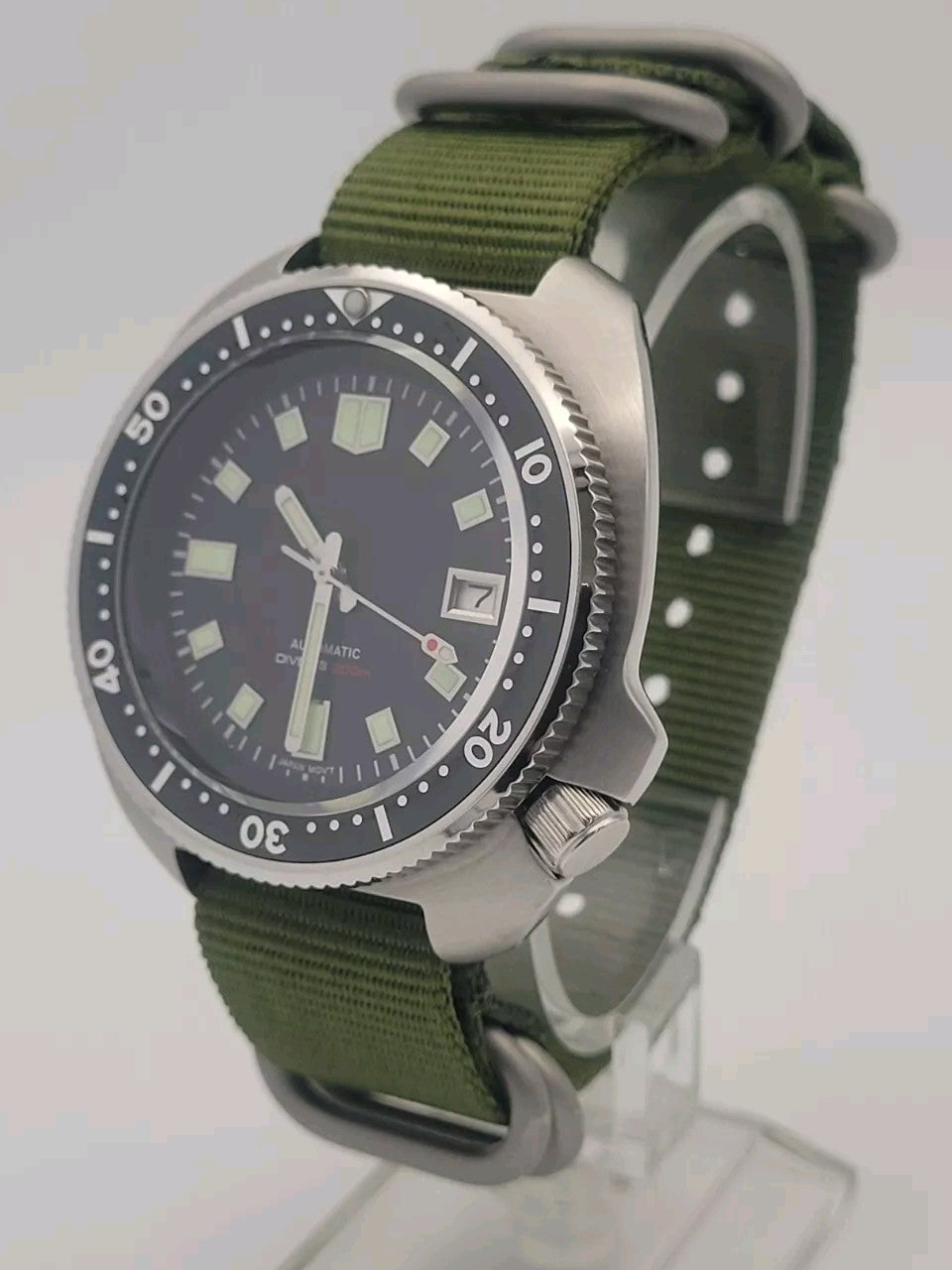 Automatic Diver Watch NH35 Sapphire 200m Stainless Steel Black Dial UK Seller 3