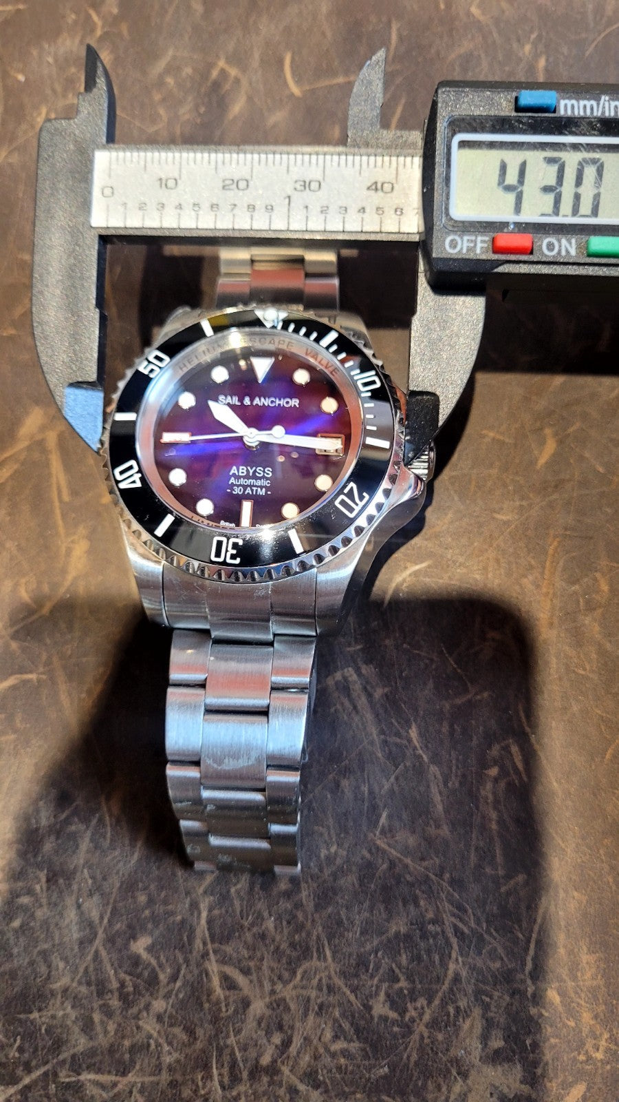 Blue Automatic Divers Watch 'ABYSS' NH35 Ceramic Sapphire 300m Sail & Anchor 22