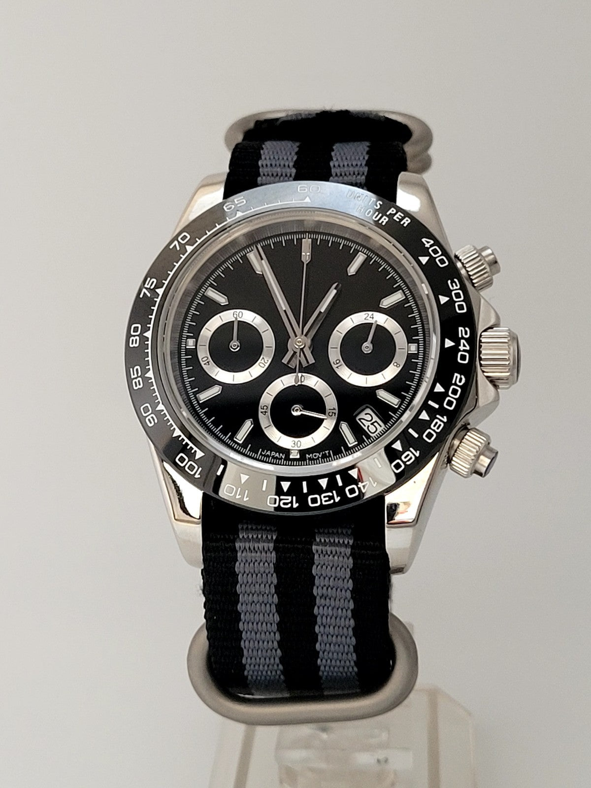 New Panda Divers Watch Chronograph Black VK63 SEIKO TMI Quartz Movement 50m1