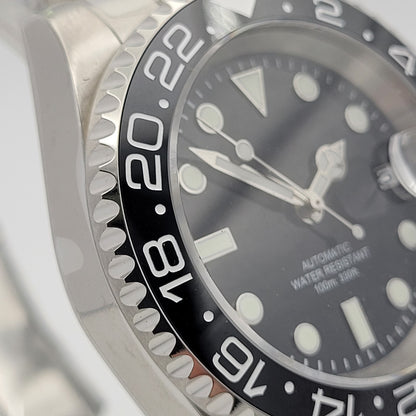 Mens Automtic Luxury Black Divers Watch Seiko TMI NH35 Movement 10ATM Sapphire 9