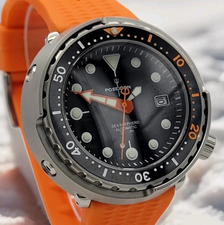 300M Tuna Style Automatic Diver Watch Orange Black NH35  Sapphire Steel POSEIDON2
