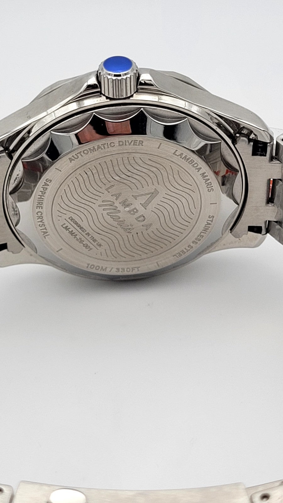 Automatic Divers Watch Sunburst Blue Wave Lambda Maris NH35 Sapphire Ceramic 13