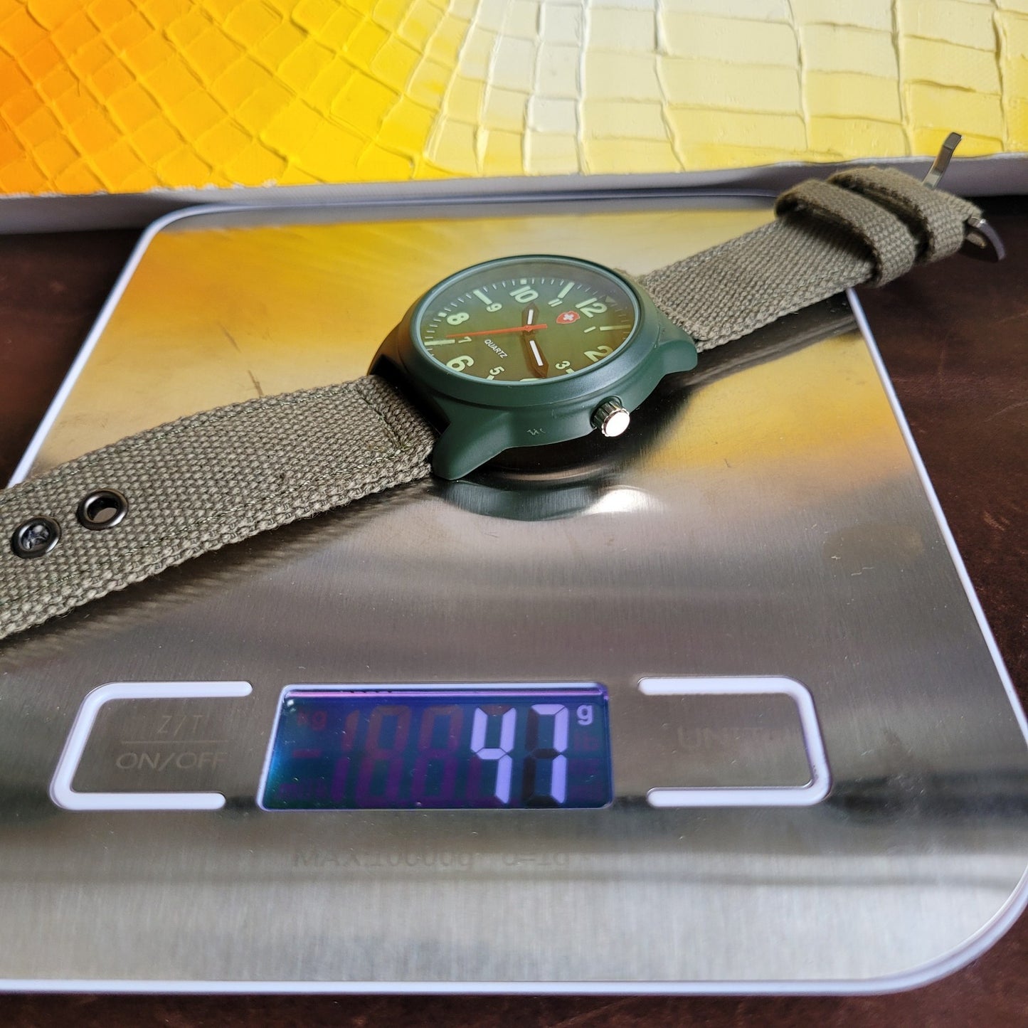 Rough And Tough 43mm Pilot Field Army Watch 3ATM WR Green Canvas Strap.9