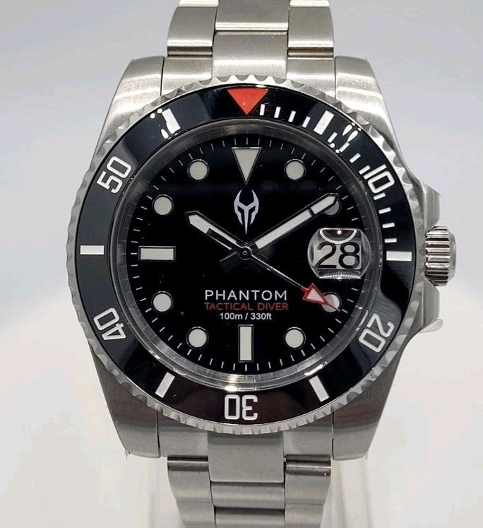 Phantom Shadow Diver NH35 Automatic Sapphire Steel Black Watch 10ATM 0