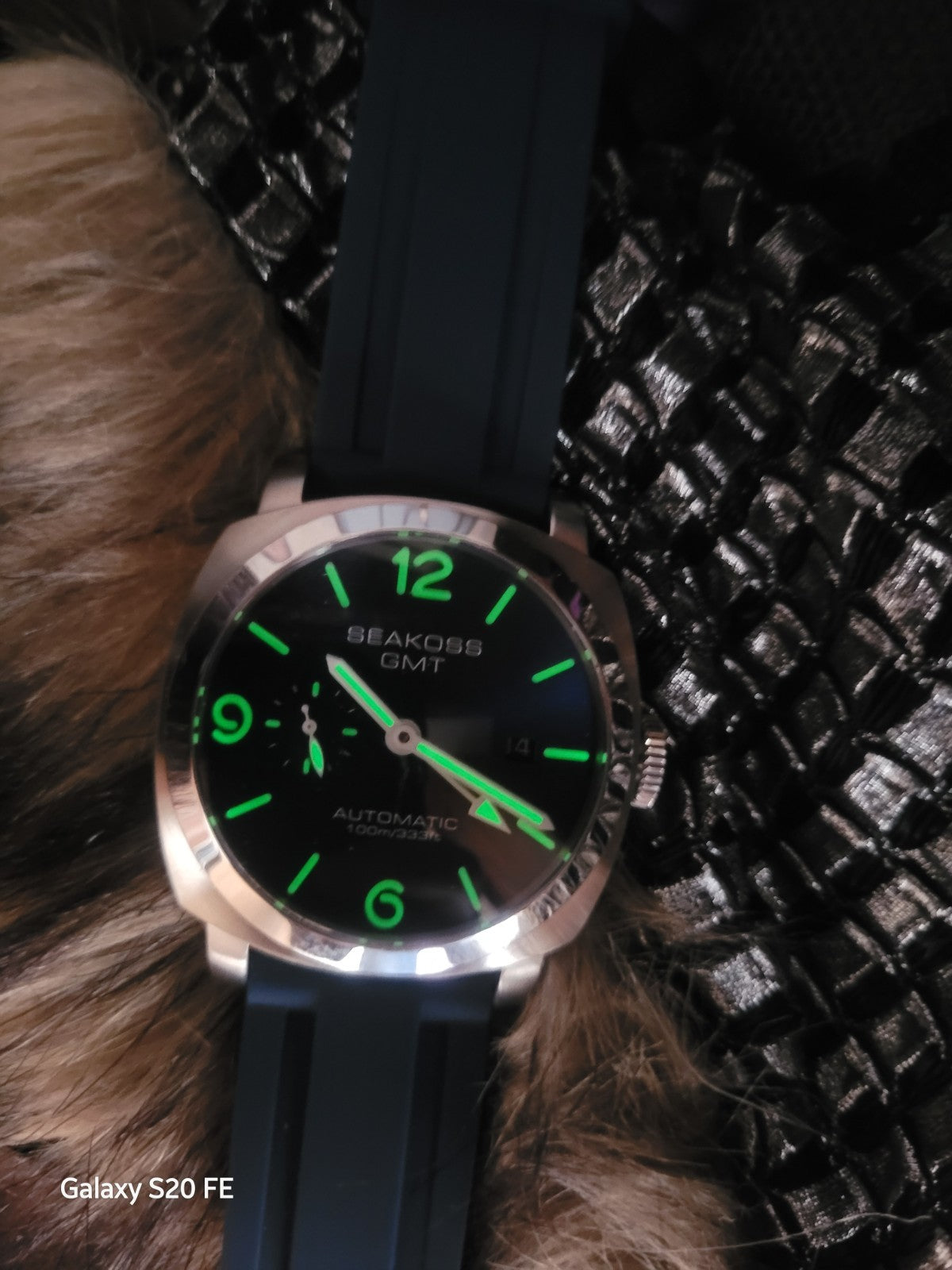Seagull Automatic Luxury Sandwich Divers Dial Blue And Green GMT Watch 100m 9