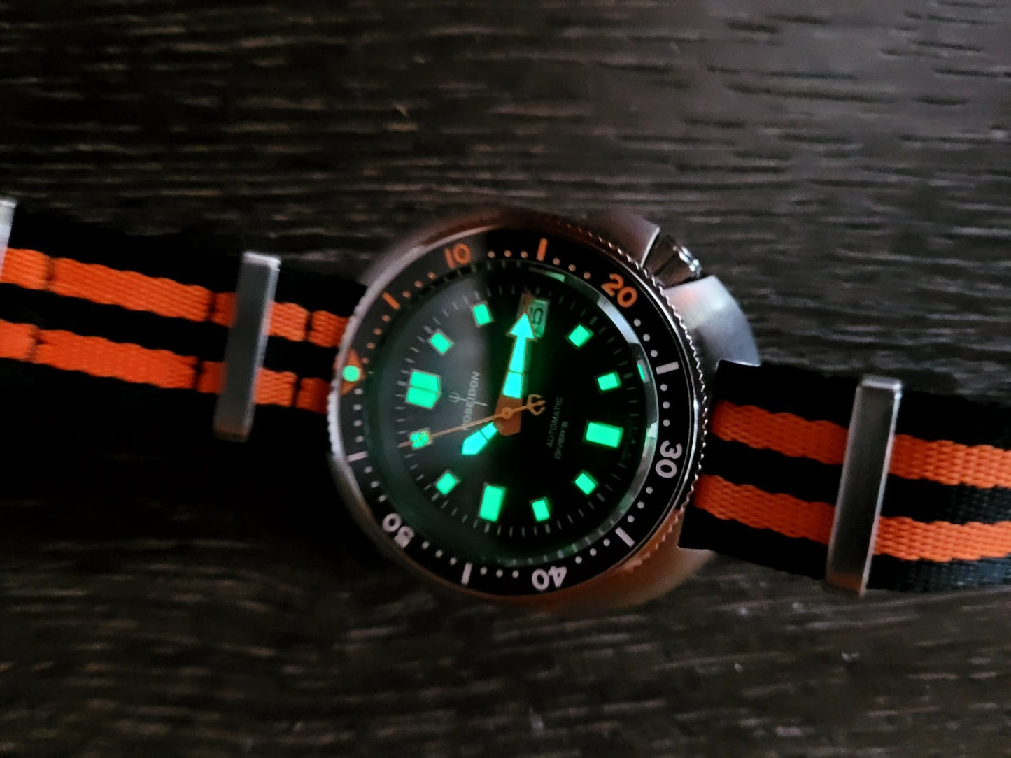 Poseidon Automatic Turtle Black Divers Watch NH35 (SEIKO TMI) Movt 200m19