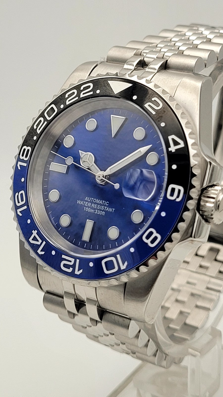 New Automatic Divers Watch Black Blue Bezel Sapphire Ceramic Steel UK Seller 6