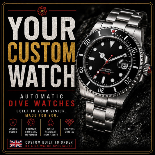 Fully Personalised Custom Watch Automatic Divers UK Seller Bespoke Your Design0