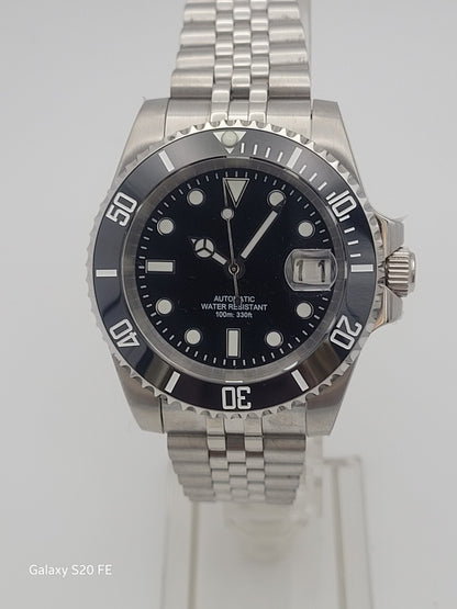 New Automatic Black Sub Divers Watch Sapphire Ceramic Seiko TMI NH35 Movement1