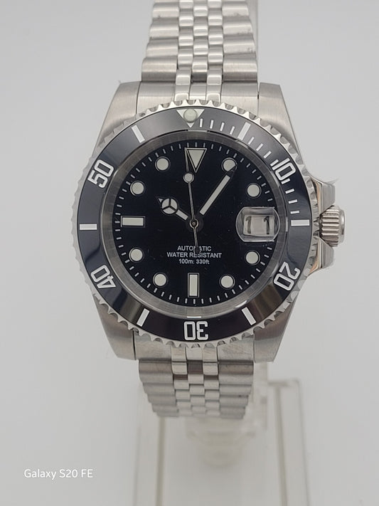 New Automatic Black Sub Divers Watch Sapphire Ceramic Seiko TMI NH35 Movement1