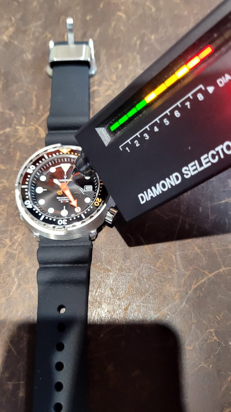 Tough 300m Automatic Dive Watch NH35 Sapphire Steel Black Orange Diver Poseidon20