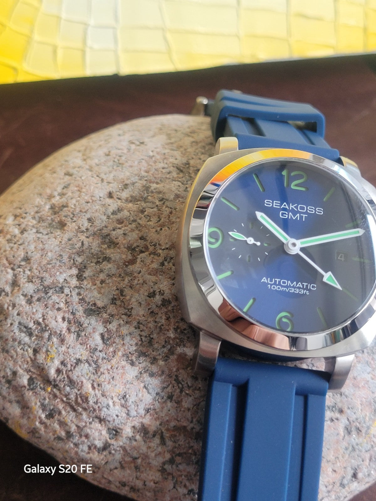 Seagull Automatic Luxury Sandwich Divers Dial Blue And Green GMT Watch 100m 2