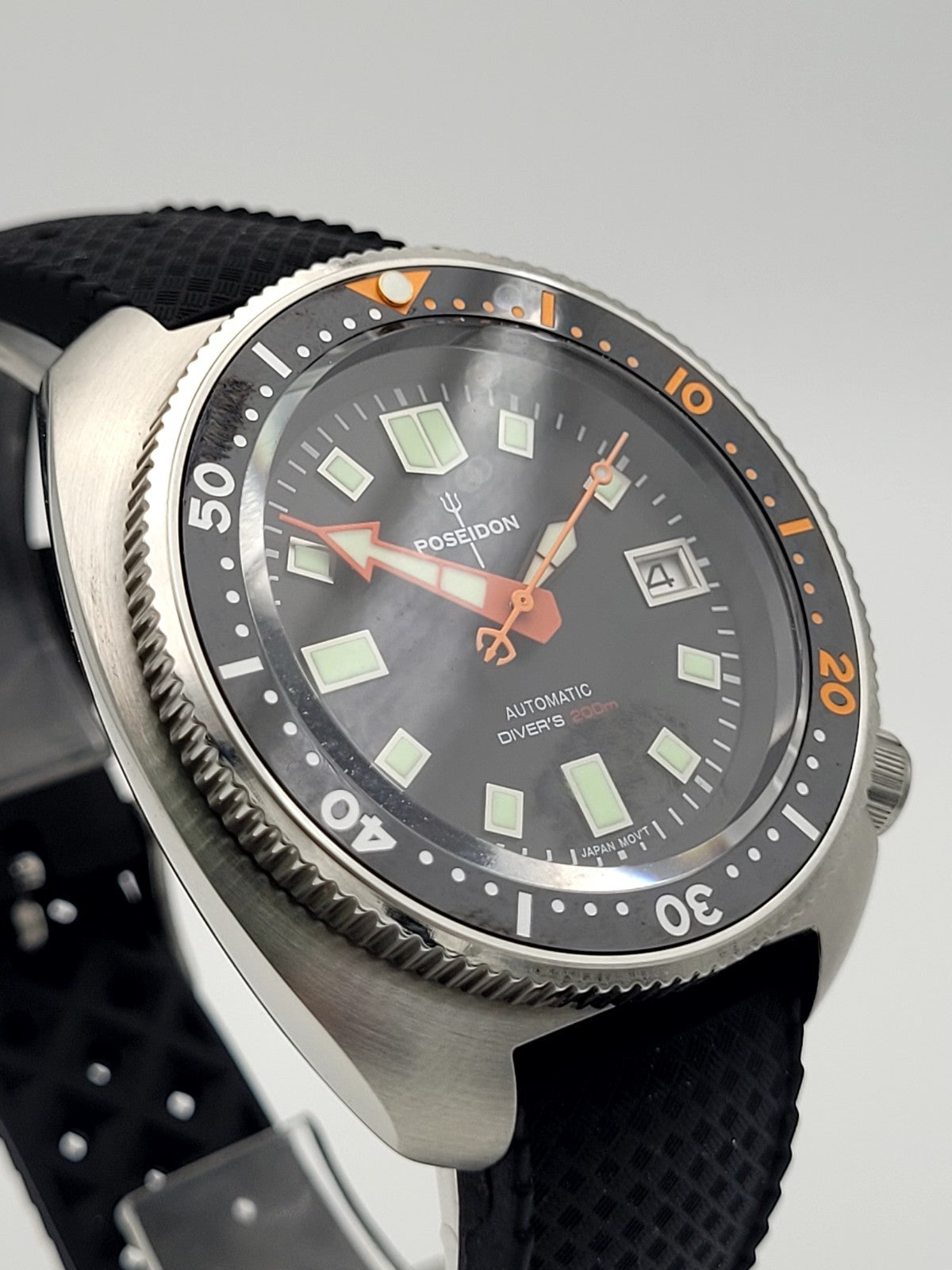 Mens Custom Poseidon Turtle Black Divers Watch NH35 (SEIKO TMI) Auto Movt 200m.9