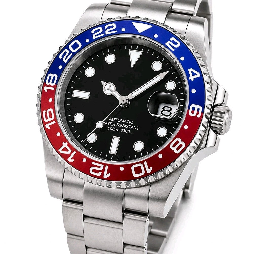 BNIB AUTOMATIC Custom Pepsi Divers Watch Seiko TMI NH35 10atm Sapphire 0