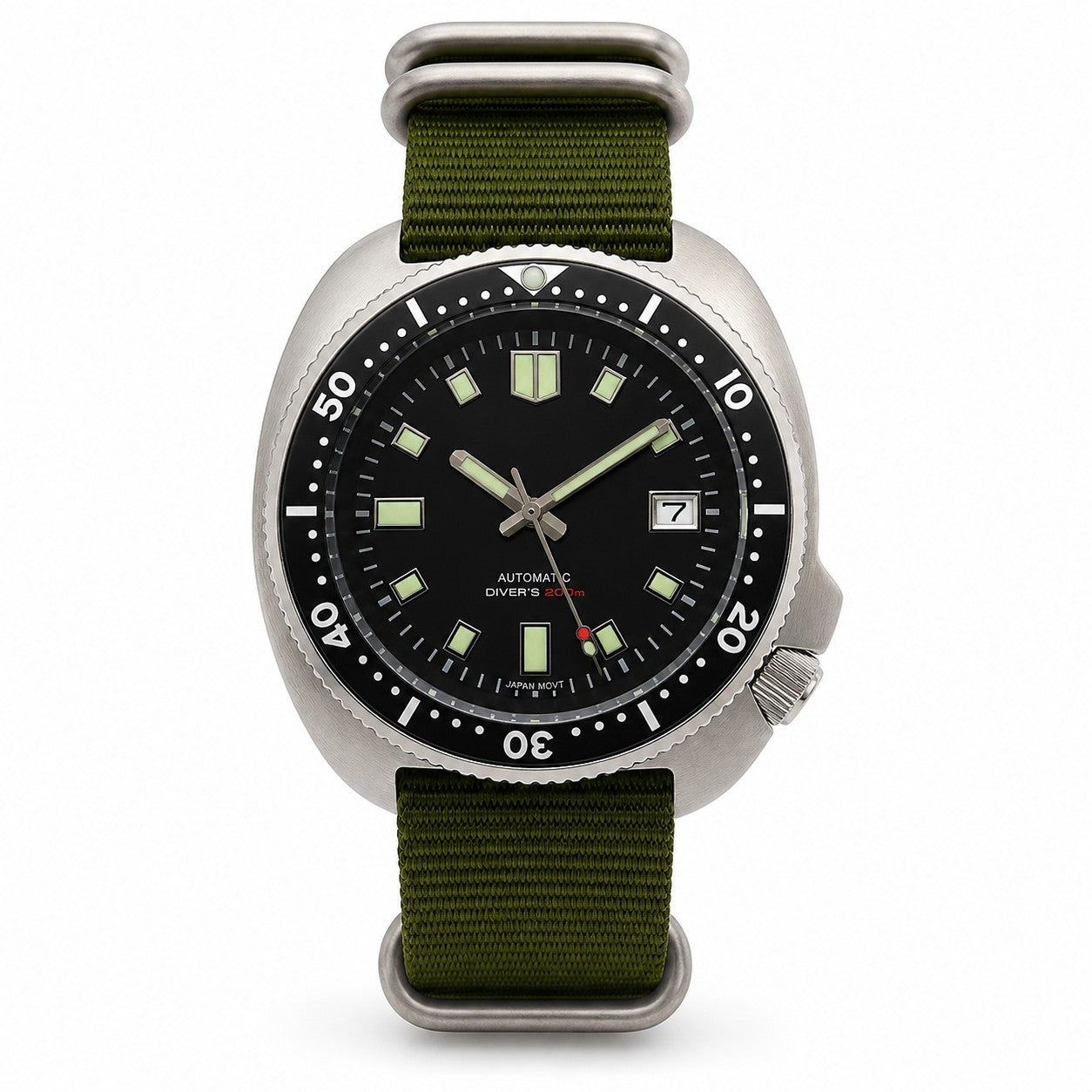 Automatic Diver Watch NH35 Sapphire 200m Stainless Steel Black Dial UK Seller 0