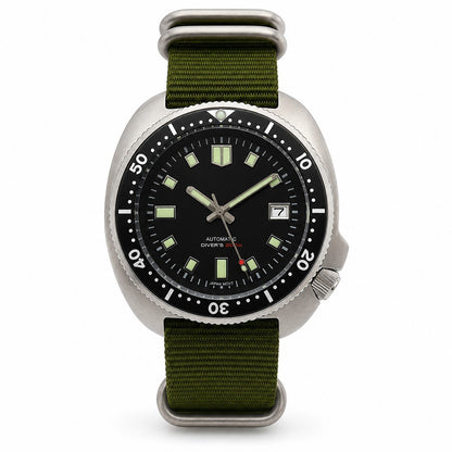 Automatic Diver Watch NH35 Sapphire 200m Stainless Steel Black Dial UK Seller 0