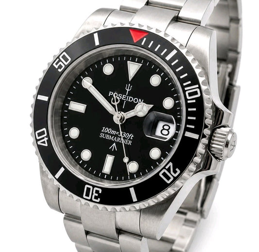 Poseidon Luxury Black Seiko Mod TMI NH35a Automatic Movement Divers Watch Japan0