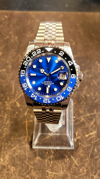 New Automatic Divers Watch Black Blue Bezel Sapphire Ceramic Steel UK Seller 15