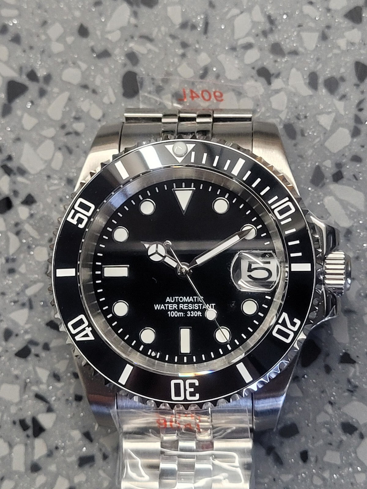 Automatic Black Divers Luxury Watch. Seiko TMI NH35 Movement  100m WR5