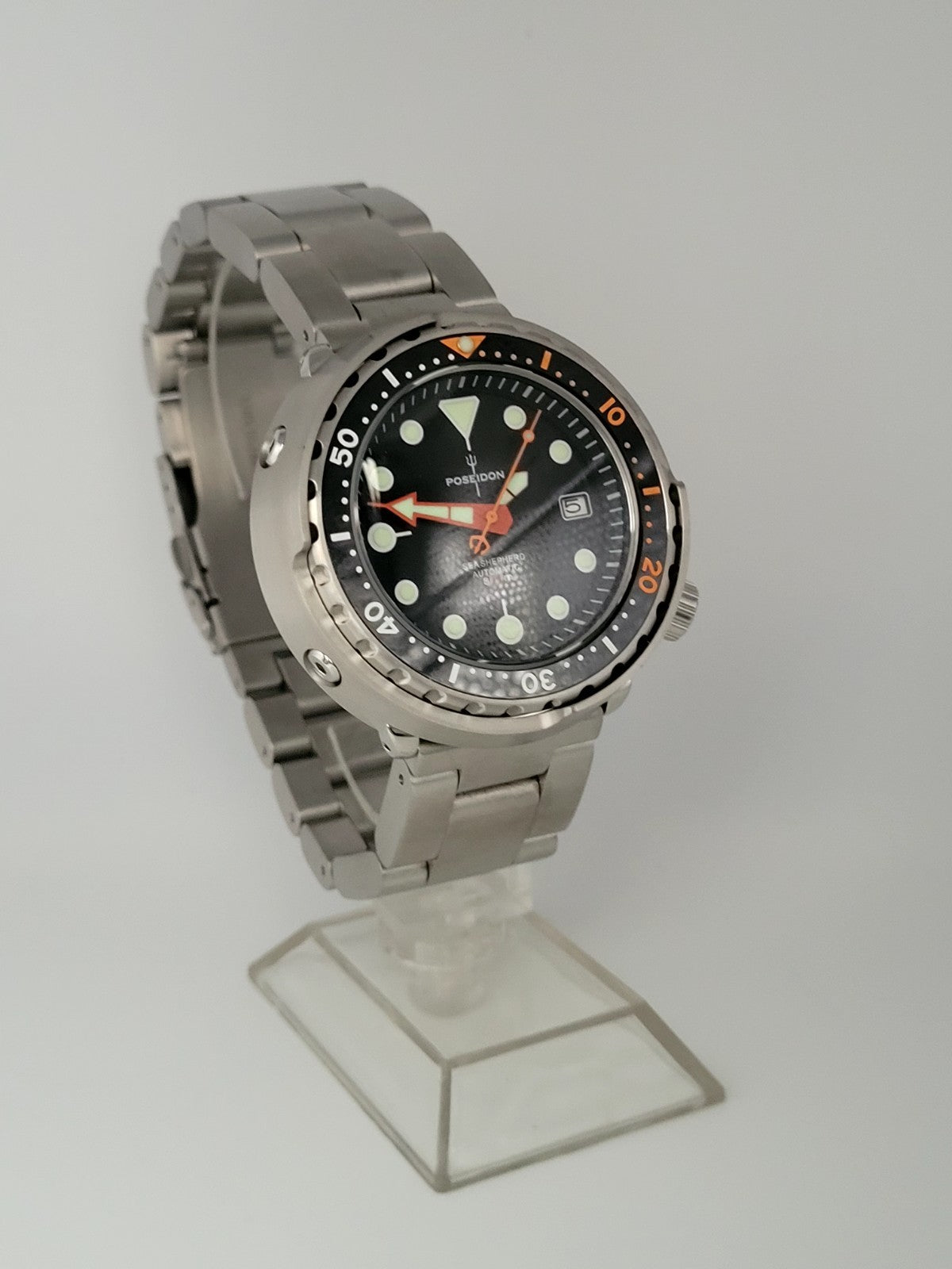 POSEIDON Automatic Black 'Tuna' Heavy Divers Watch 30ATM (SEIKO TMI) NH354