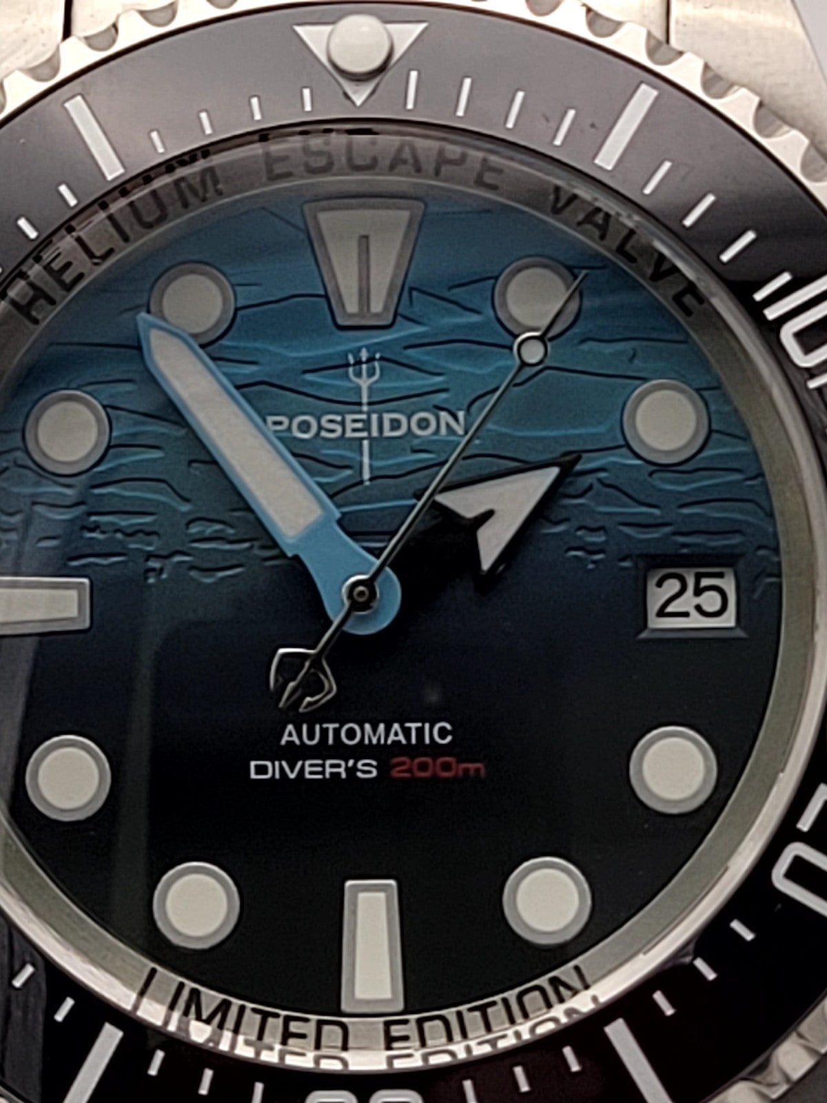 Professional Automatic Divers Watch NH35 Poseidon Sapphire Ceramic Steel 200m 6