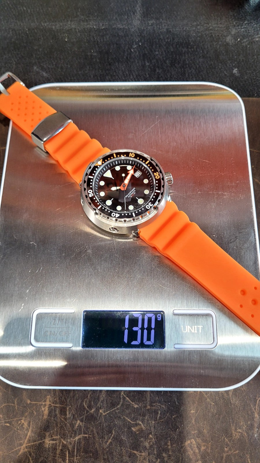 Automatic Tuna Diver Watch Orange Rubber Sapphire Crystal 300M Ceramic17