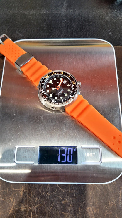 Automatic Tuna Diver Watch Orange Rubber Sapphire Crystal 300M Ceramic17