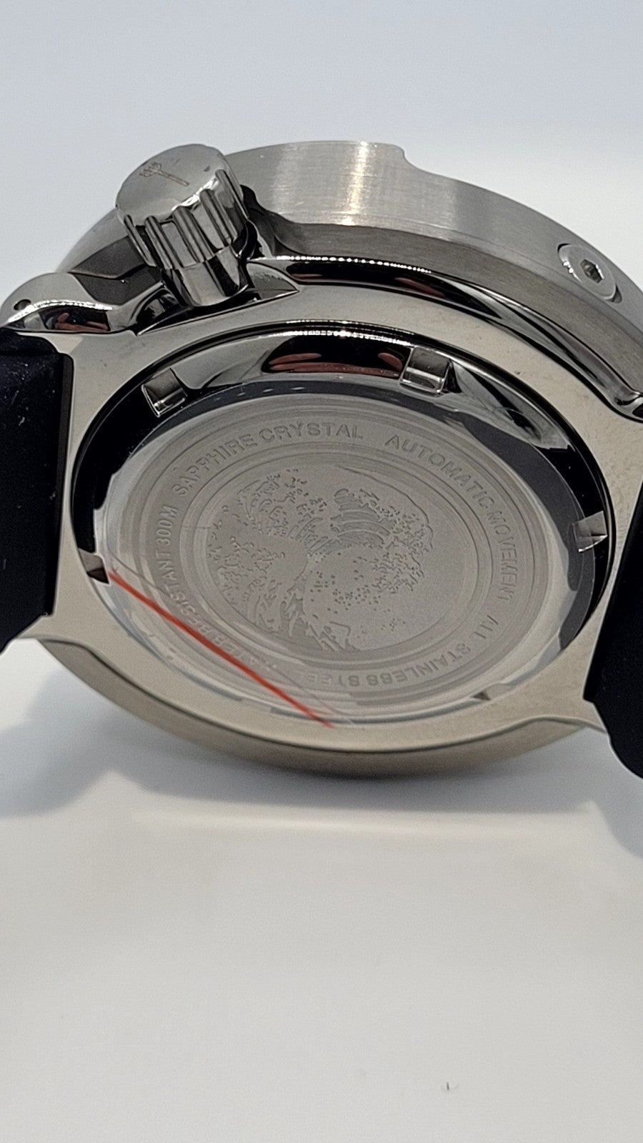 POSEIDON Automatic Dive Watch 300M NH35 Sapphire Steel Black Orange Diver14