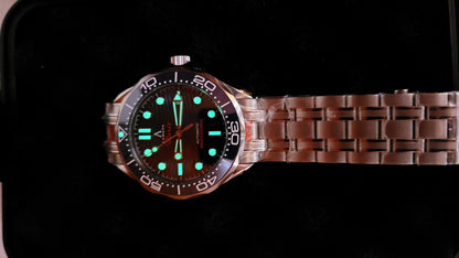 Mens Luxury Automatic Diver Sapphire Blue Wave Lambda Maris Watch 100m UK Seller18