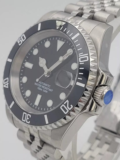 New Automatic Black Sub Divers Watch Sapphire Ceramic Seiko TMI NH35 Movement0
