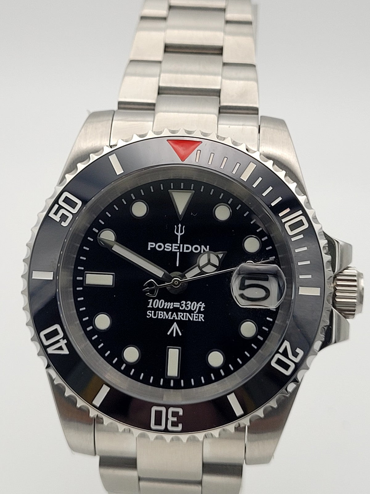 Poseidon Luxury Black Seiko Mod TMI NH35a Automatic Movement Divers Watch Japan5