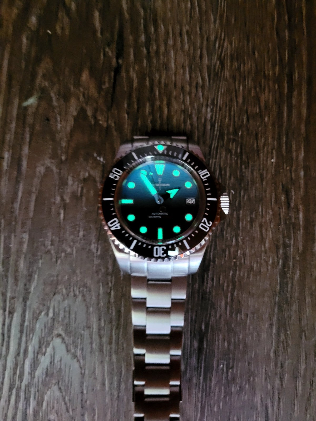 Mens POSEIDON Blue 'Sea Dweller' Divers Watch 20ATM WR SEIKO TMI NH35 Auto. Movt20