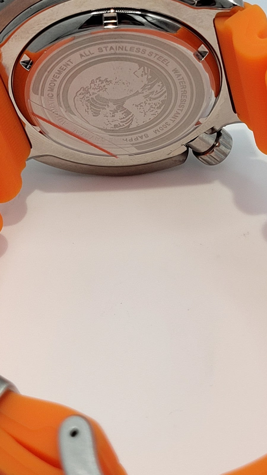 Automatic Tuna Diver Watch Orange Rubber Sapphire Crystal 300M Ceramic16