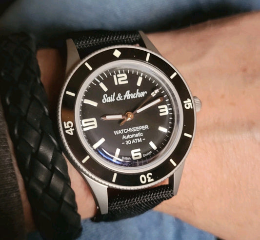 Sail & Anchor Automatic Diver Watch 40mm 300M Sapphire Ceramic Steel Black Dial1