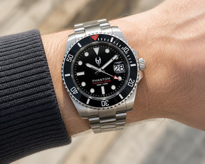PHANTOM Tactical Diver Automatic Watch NH35 Sapphire Ceramic Black Diver 10ATM2
