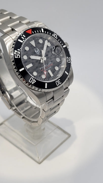 New Quality Automatic Divers Watch PHANTOM NH35 Sapphire Ceramic Black 100M.10