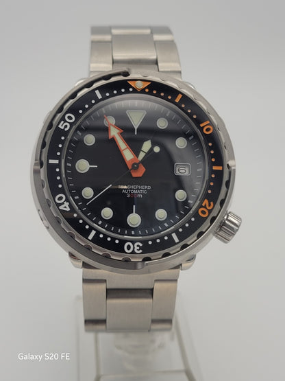 300m Automatic Black Tuna Divers Watch Sapphire WR Seiko TMI Nh35 Movement 250g 7