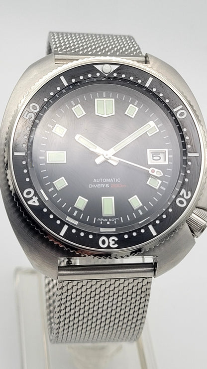 Mens Custom Automatic 'Willard' Turtle Black Divers Watch Japan NH35 SEIKO TMI.8