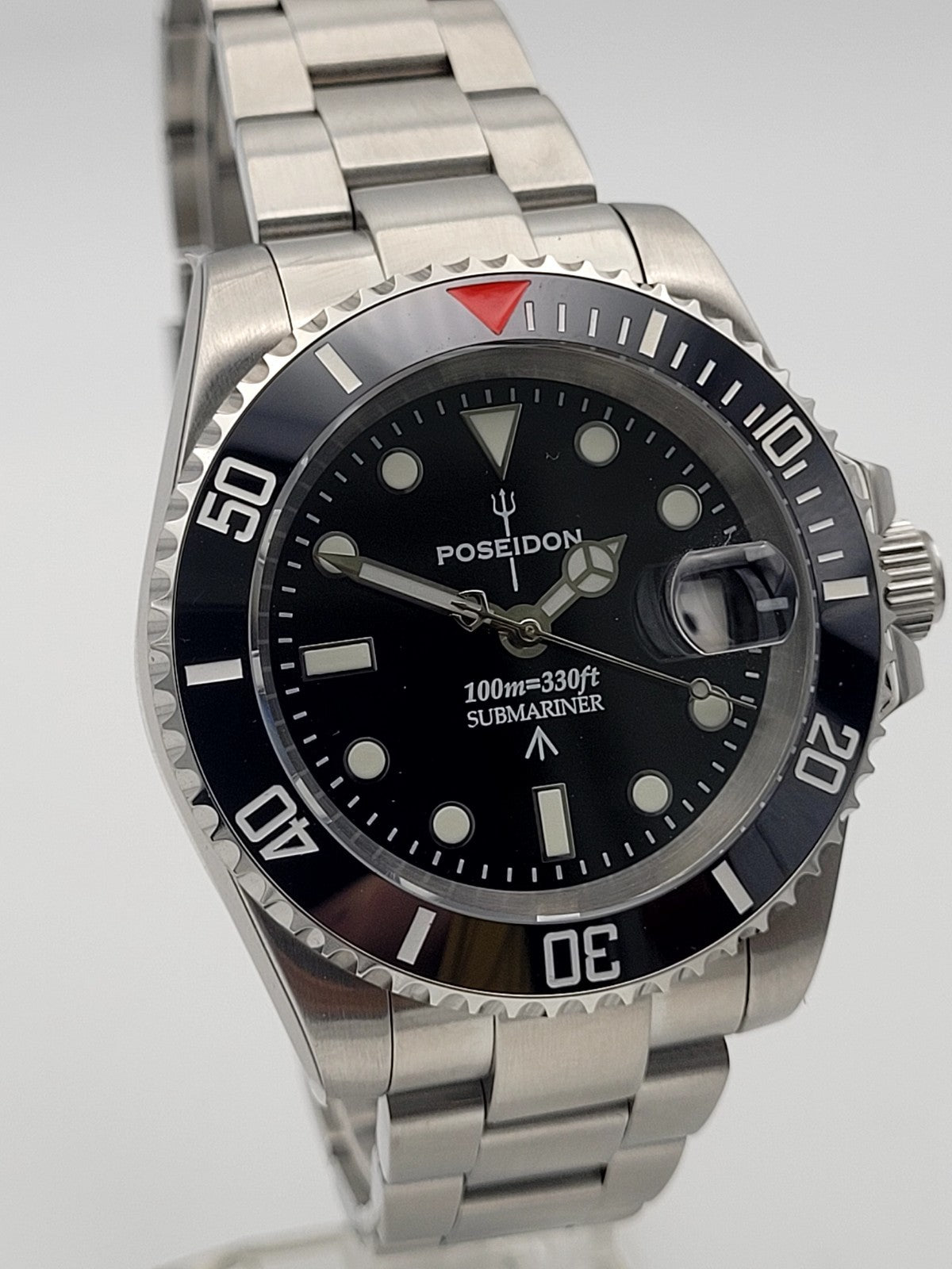 Poseidon Luxury Black Seiko Mod TMI NH35a Automatic Movement Divers Watch Japan3