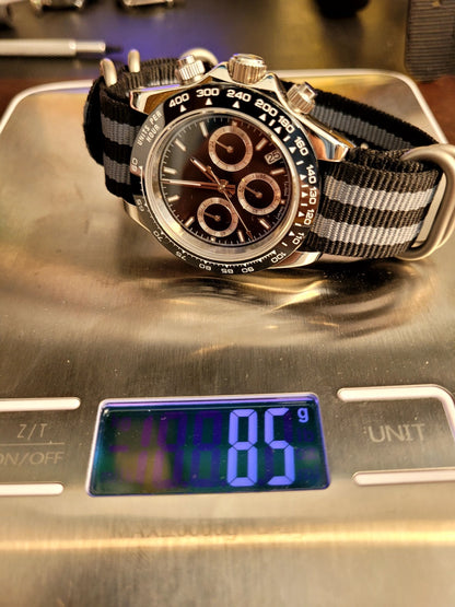 New Panda Divers Watch Chronograph Black VK63 SEIKO TMI Quartz Movement 50m8