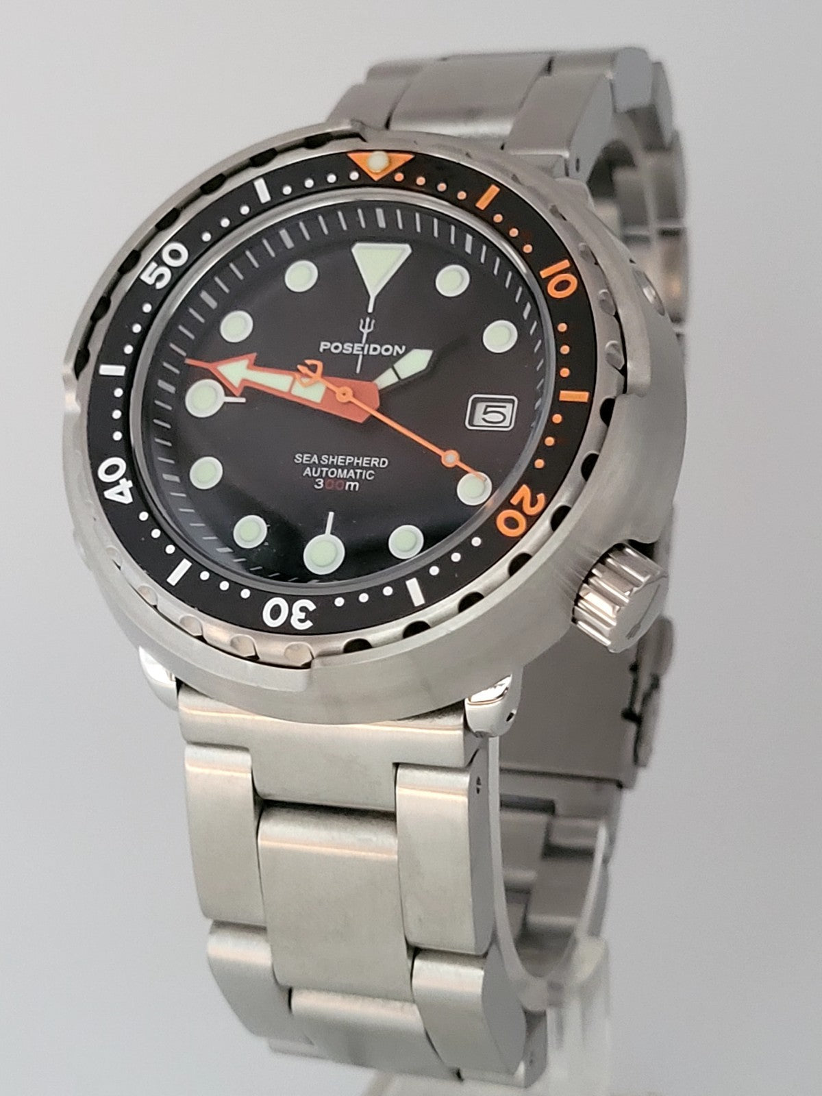 POSEIDON Automatic Black 'Tuna' Heavy Divers Watch 30ATM (SEIKO TMI) NH352