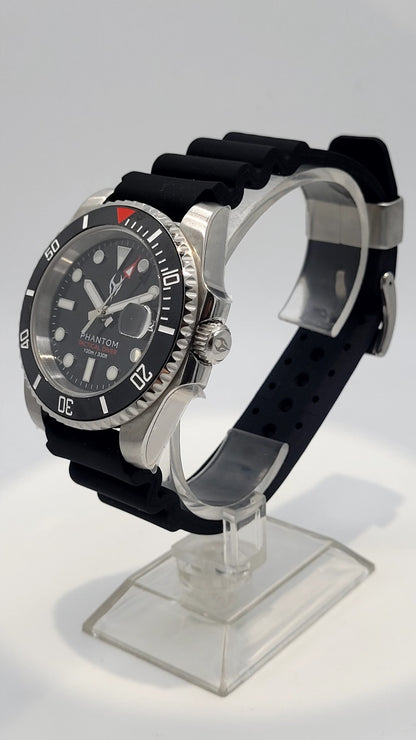 NH35 AUTOMATIC DIVERS WATCH Phantom Tactical Diver Sapphire Rubber Black 10ATM 8