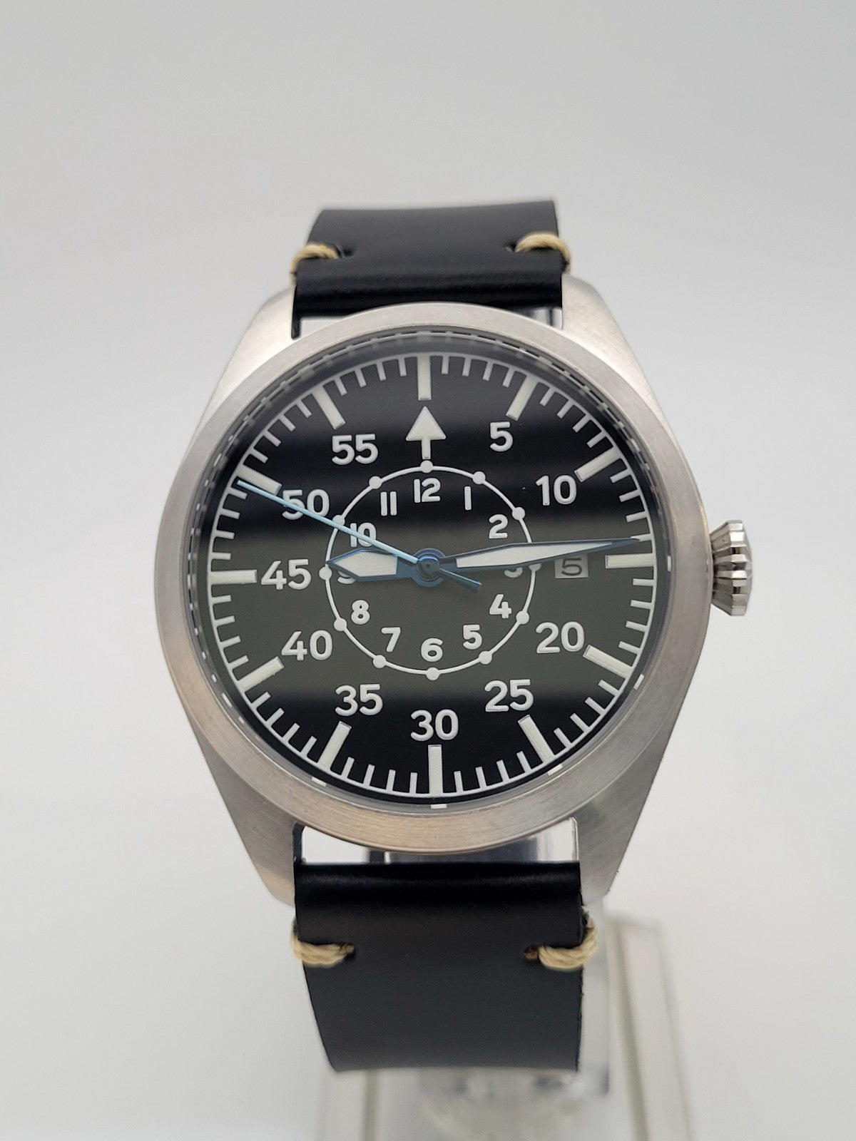Pilot Field Watch Automatic 24hr Dial Miyota 8215 Sapphire Military Style UK8